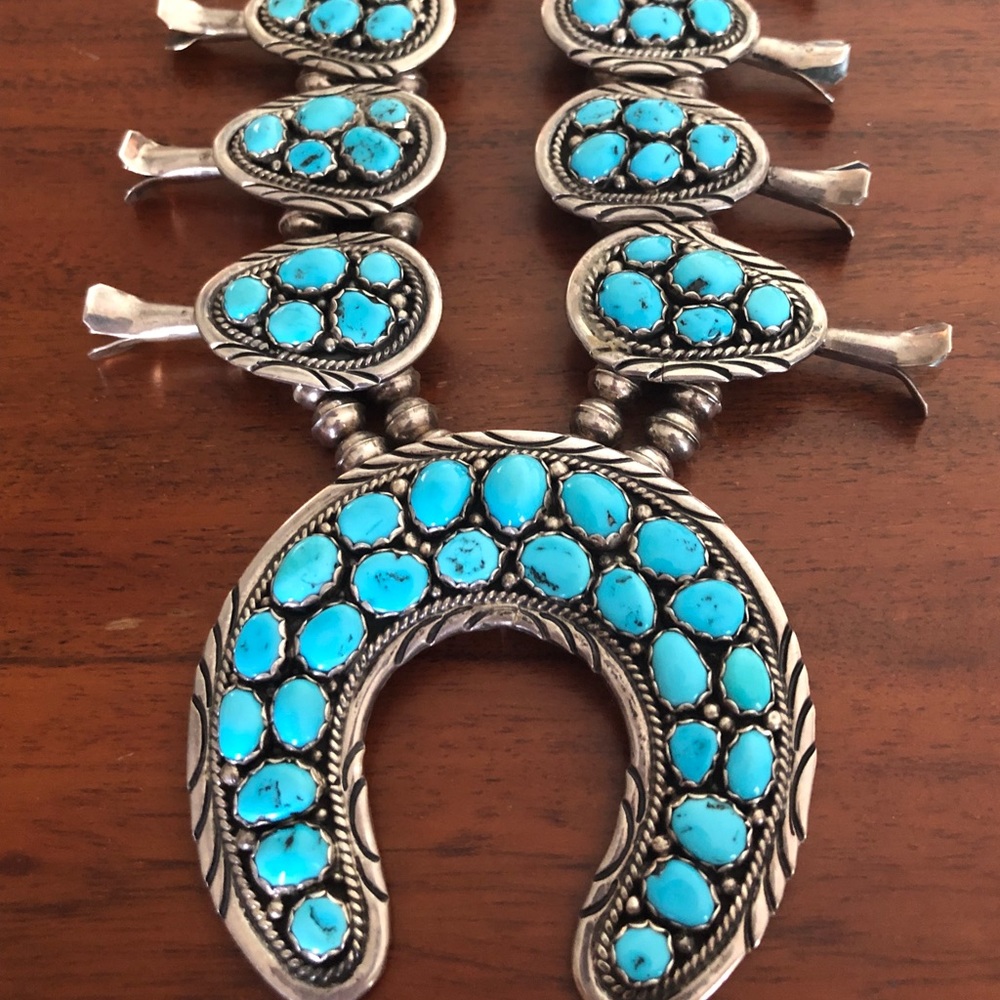 Turquoise squash blossom